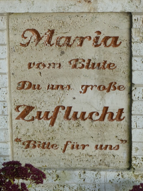 Bergatreute, Achtal, Stundenweg, Bildstock Maria vom Blut, Detail