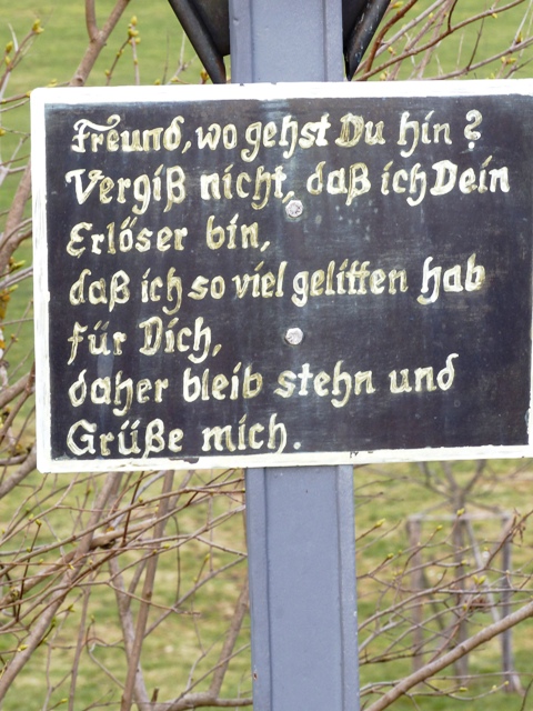 Bergatreute, Eckhusle, Richtung Witschwende, Wegkreuz, Detail