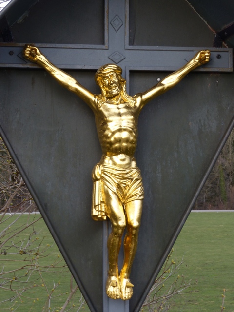 Bergatreute, Eckhusle, Richtung Witschwende, Wegkreuz, Detail