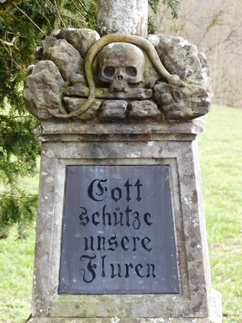 Bergatreute, Obergiras, Wegkreuz, Detail