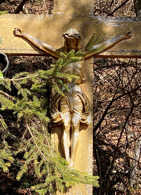 Wegkreuz aus Holz mit Kupferdach Bodnegg