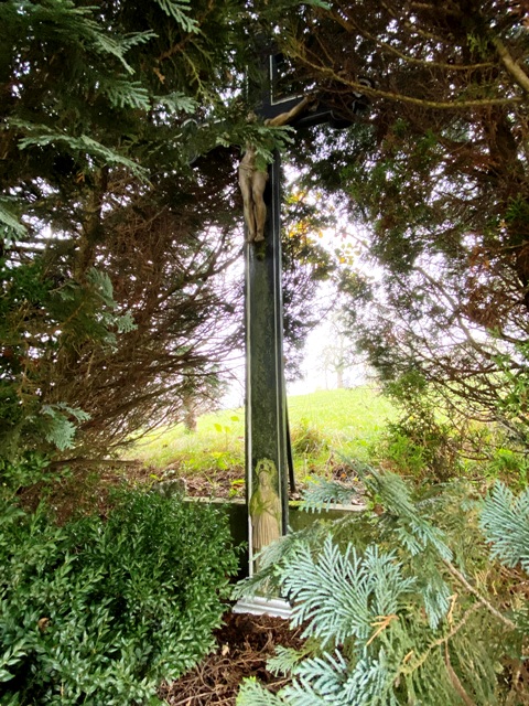 Verstecktes Wegkreuz in Bodnegg