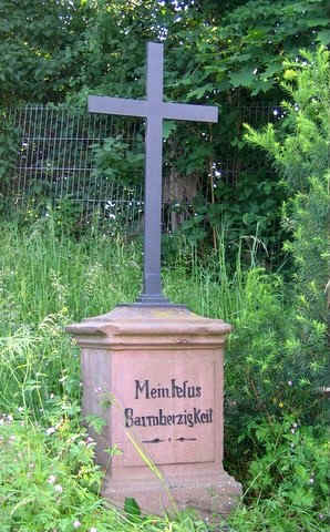 Feldkreuz "Mein Jesus Barmherzigkeit", unterhalb des Hgels vor dem Gymnasium