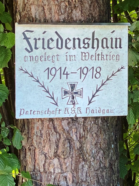 Haidgau, Friedenshain auf 750 m Hhe