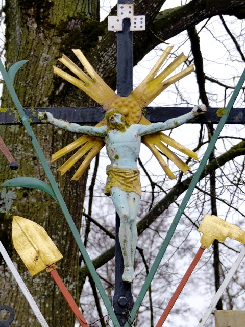 Rtenbach, Arma-Christi-Kreuz, Strae Richtung Wolfegg, Detail