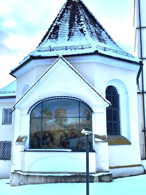 Sulmingen, lbergszene an der Kirche